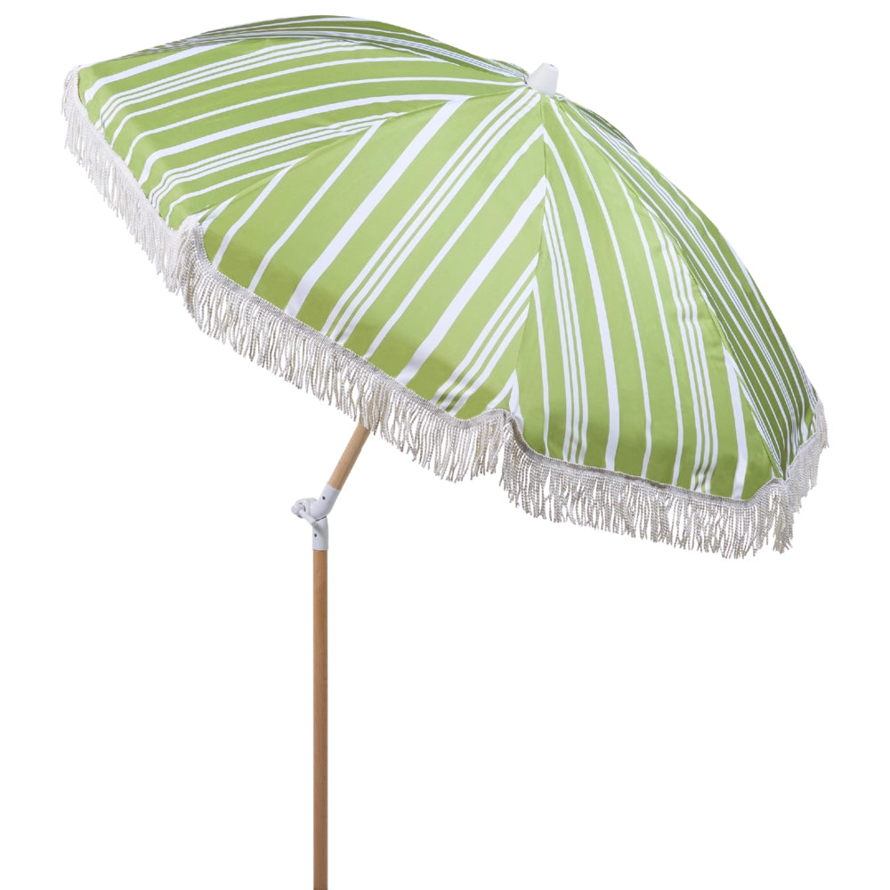 Ombrellone giardino tessuto bianco palo in legno faggio 150 cm Ombrellone esterno rotondo giardino retrò inclinabile resistente ai raggi UV