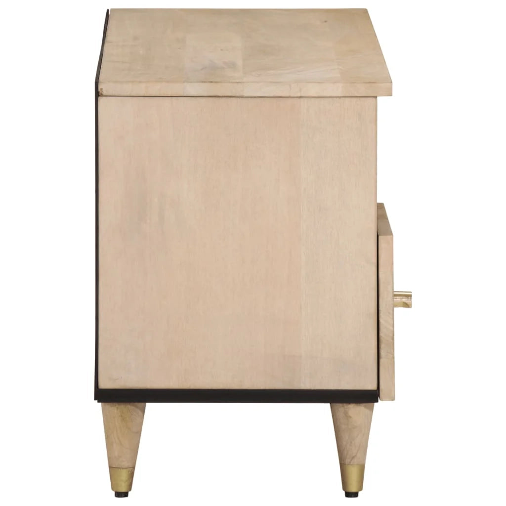 Mobile TV multimediale scaffale TV mobile TV sala da pranzo soggiorno camera da letto 100 x 33 x 46 cm legno massello di mango marrone 02_0025461
