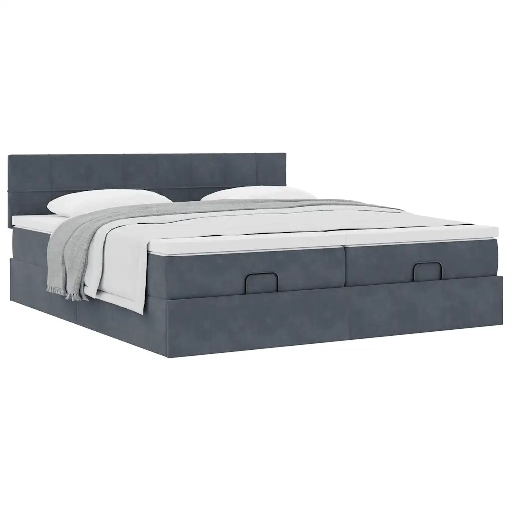 vidaXL Struttura Letto Pouf con Materassi 180x200 cm Velluto