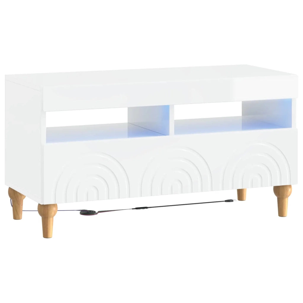 Mobile TV LED a 3 pezzi Bianco Lucido Legno ingegnerizzato 3416502