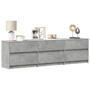 Mobile Porta TV con LED-Credenza per TV Grigio Cemento 180x34x50cm Truciolato 613676