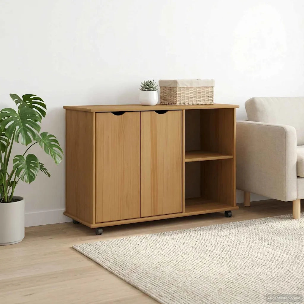 Mobile con Ruote con ruota Marrone miele 100 x 39 x 65,5 cm