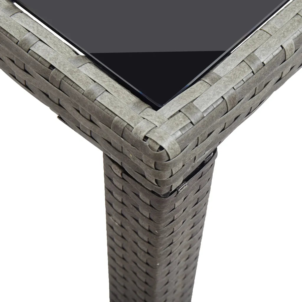 Tavolo da Giardino Antracite 123x60x74 cm in Polyrattan cod mxl 61187