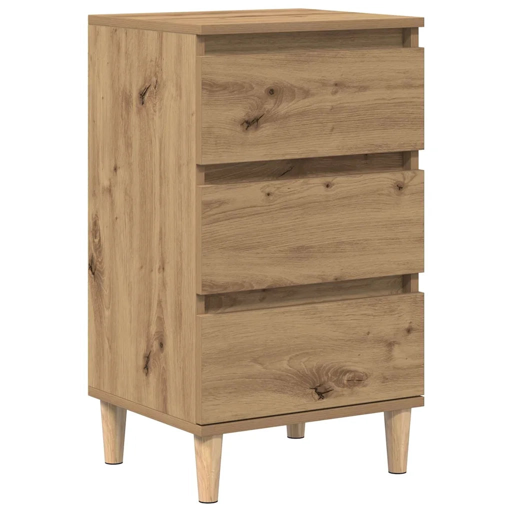 Comodino | Armadio da Notte | Mobiletto da notte Rovere artigianale 40 x 35 x 70 cm
