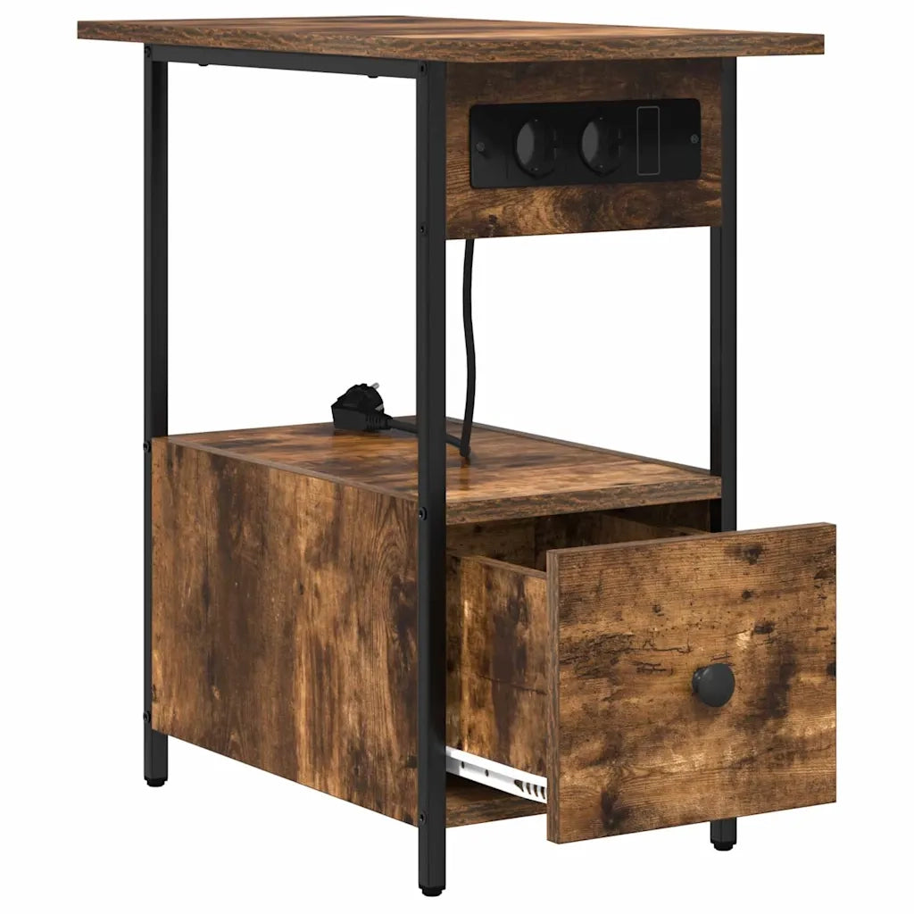 Armadio da Notte Rovere fumé 60 x 30 x 61 cm Legno multistrato 859597