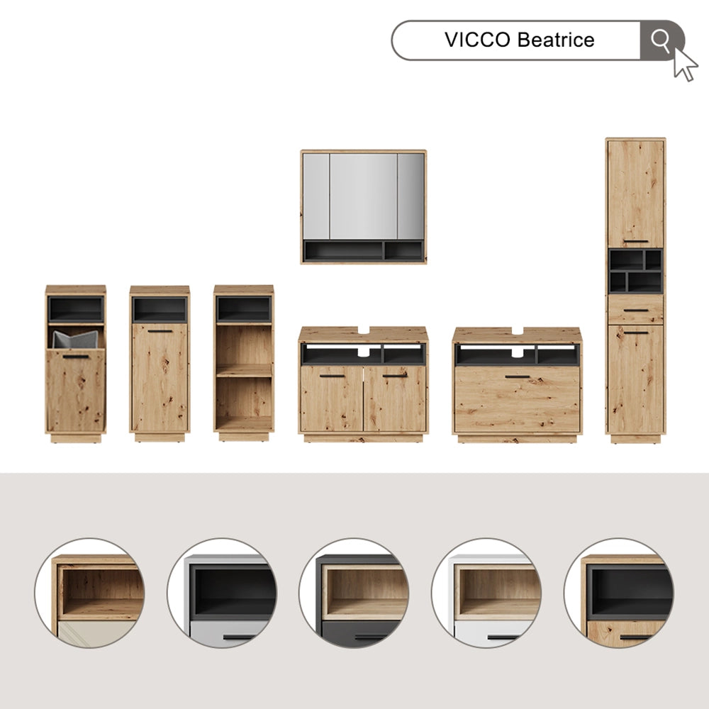 Set mobili bagno Beatrice Cachemire/Rovere artigianale Vicco