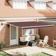Tenda da Sole Retrattile Manuale con LED Marrone 400x300 cm 3215379
