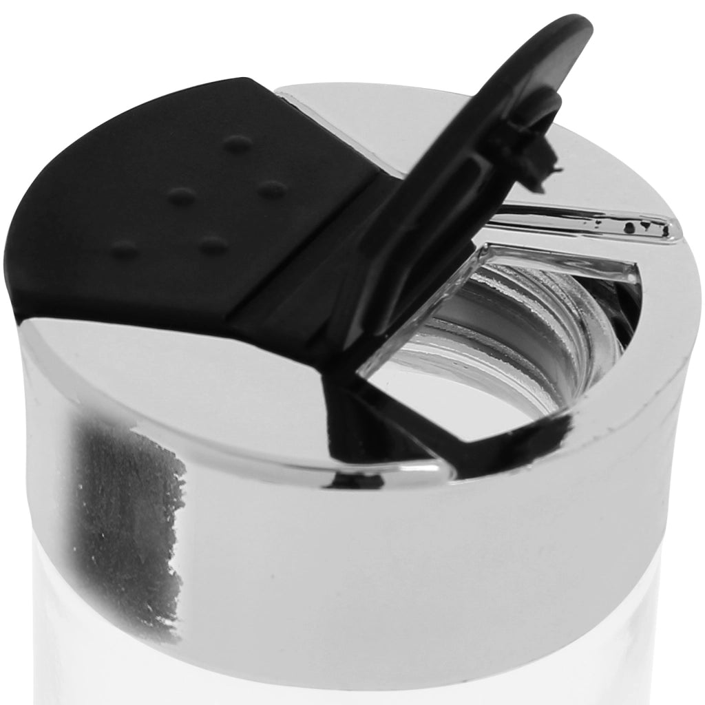 Set 6 Barattoli 90ml con Supporto Inox per Spezie Nero / Argento Cheffinger