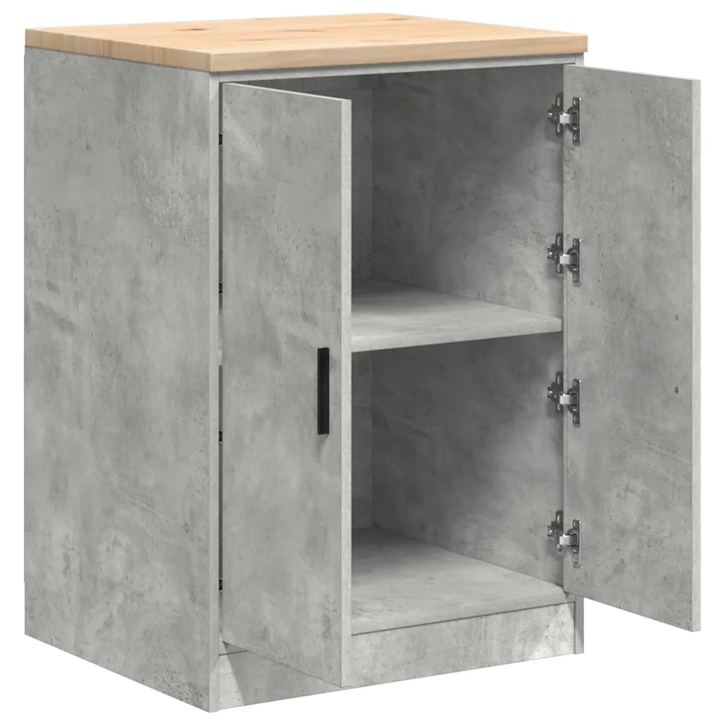 Mobile contenitore multifunzionale per garage 60 x 51 x 85 cm moderno e pratico piano di lavoro in legno grigio cemento 02_0051372