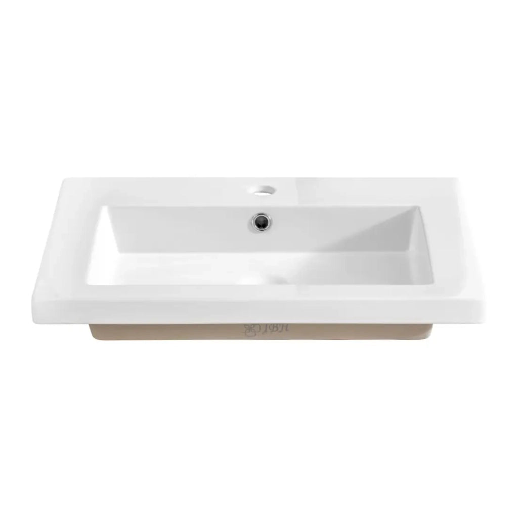 Lavabo da incasso ELIO 60 cm ceramica bianco brillante design rettangolare
