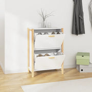 Scarpiera Bianca 57,5x33x80 cm in Legno Multistrato 345684