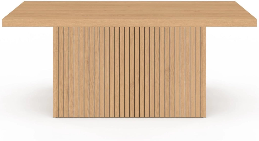 Tavolino da caffè con piano sollevabile rettangolare convertibile in tavolo da pranzo Juliette 100 cm effetto stecche legno