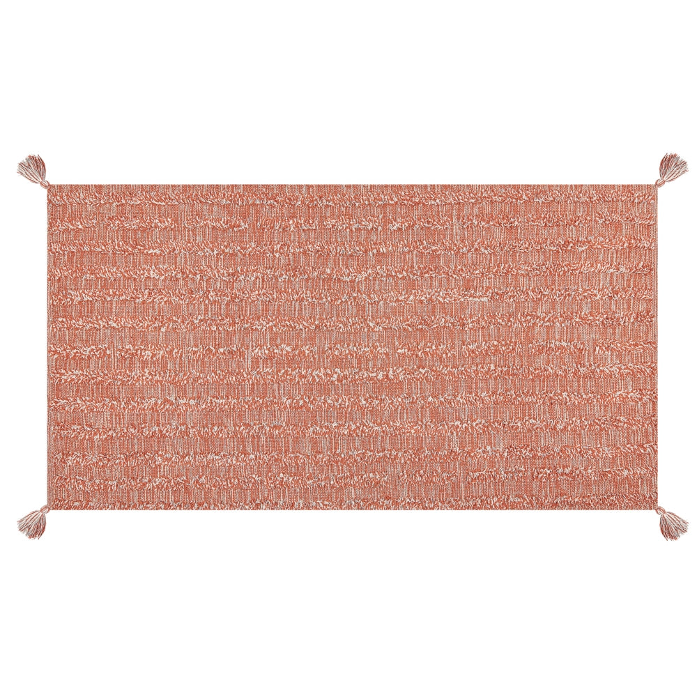 Tappeto in cotone con motivo semplice arancione 80 x 150 cm camera da letto soggiorno