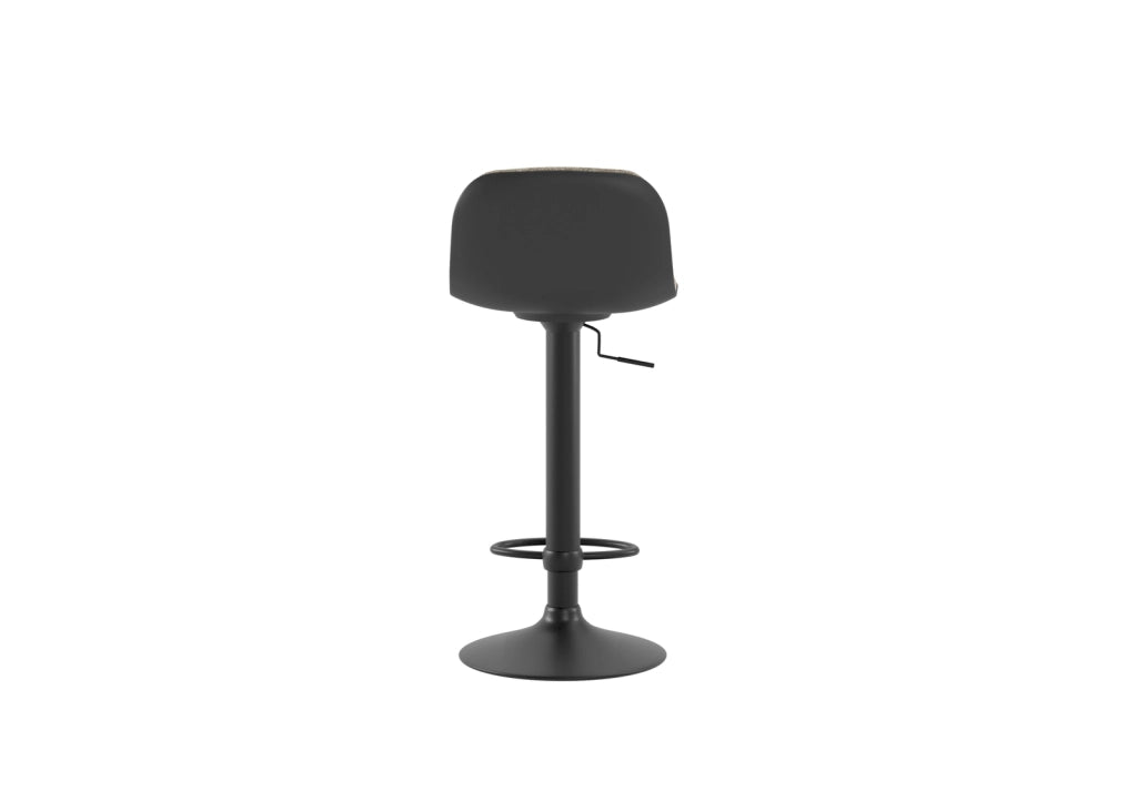 Teo - Sgabello in microfibra nera - Set da 2 pz