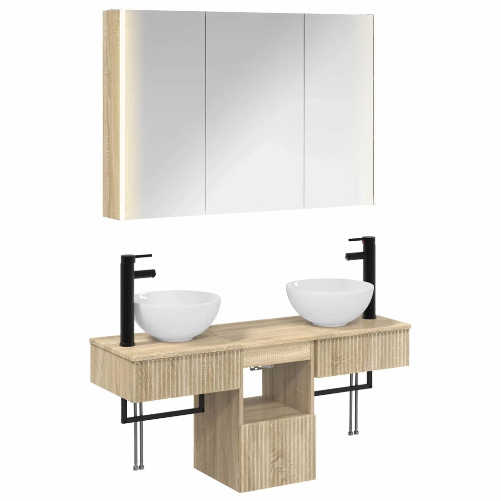 Set di Armadi da Bagno 4 pcs Rovere Sonoma 103,5 x 15,5 x 70 cm 3406265