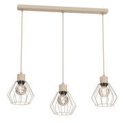 Lampada sospesa Parkla 3 luci beige metallo Luminex