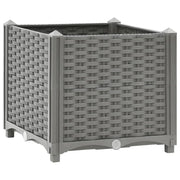 Fioriera rialzata per piante fiori terrazza giardino 40 x 40 x 38 cm polipropilene grigio 02_0039226