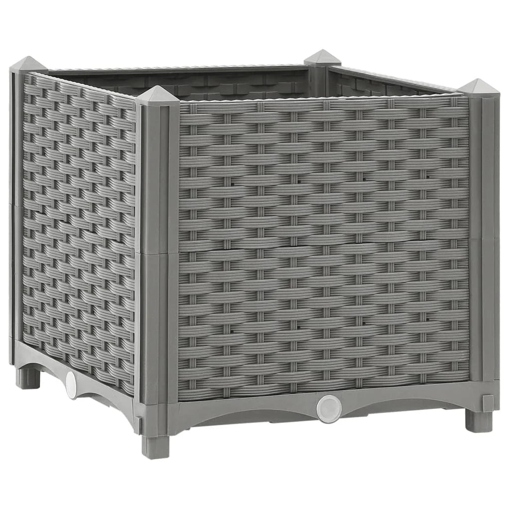 Fioriera rialzata per piante fiori terrazza giardino 40 x 40 x 38 cm polipropilene grigio 02_0039226