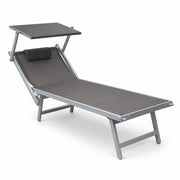 Tempo Style - Lettino Prendisole Tortora con Parasole e telaio alluminio
