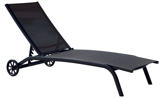 Lettino Prendisole da Giardino con Ruote 190x70x30 cm Telaio in Alluminio e Textilene Antracite