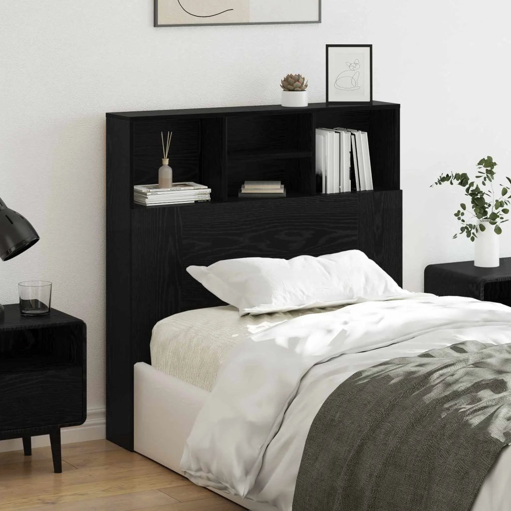 Testata del letto con testiera Rovere Nero 100 x 19 x 103,5 cm 879446
