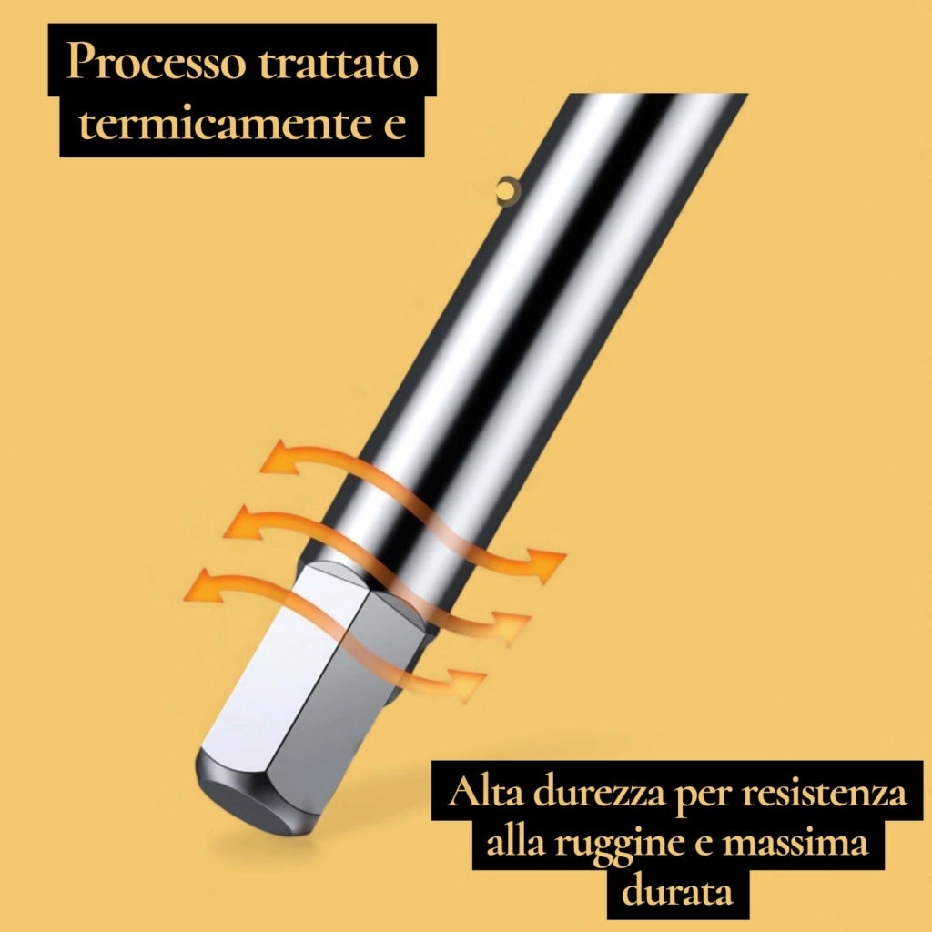 Set Chiavi Esagonali a T 8 Pezzi  2–10mm CR-V con Manico 360° e Custodia Rigida