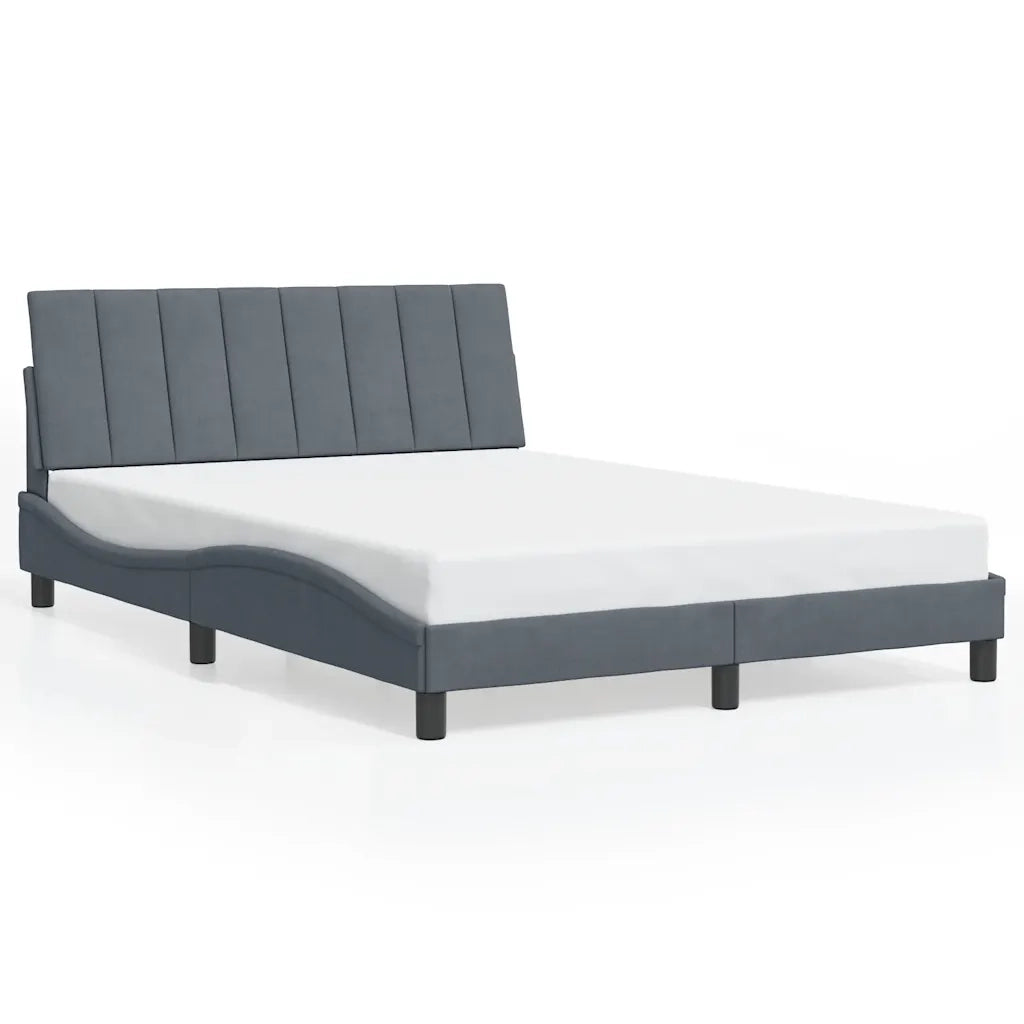 Giroletto con LED senza Materasso Hanko Grigio Scuro 140x190 cm in Velluto 3213776