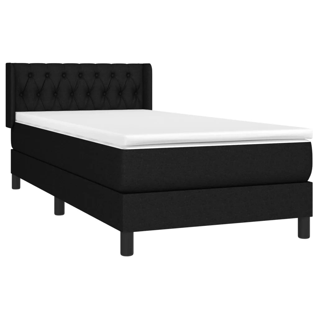 Giroletto a Molle con Materasso Nero 90x200 cm in Tessuto 3129923