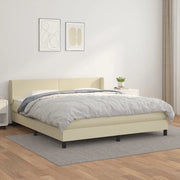 Giroletto a Molle con Materasso Crema 160x200 cm in Similpelle 3130669