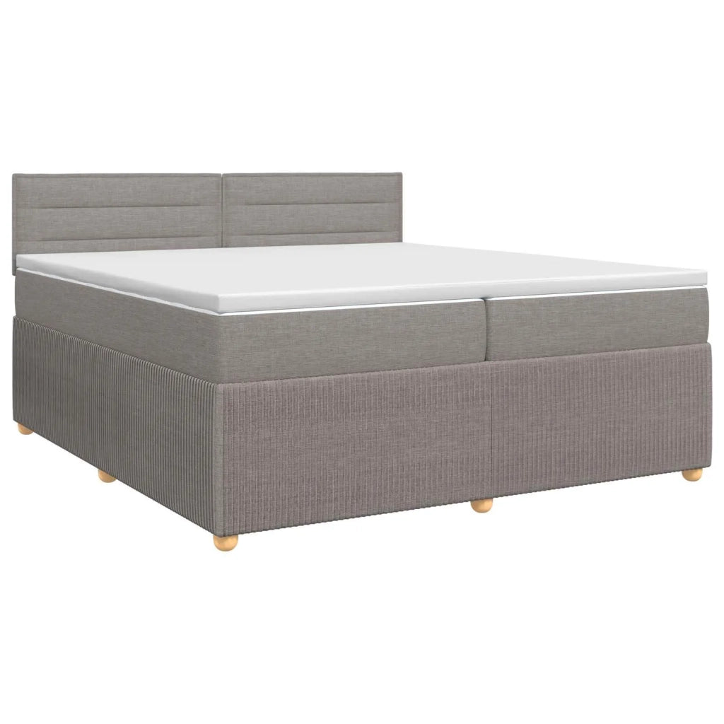 Letto box spring con materasso Tortora 200 x 200 cm Tessuto 3451542
