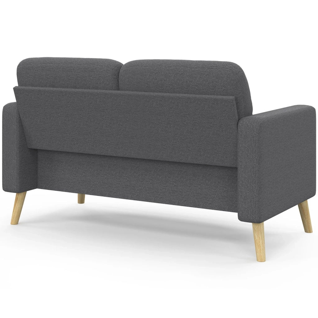 IDMarket - CLAIRE Divano scandinavo dritto a 2 posti in tessuto grigio antracite