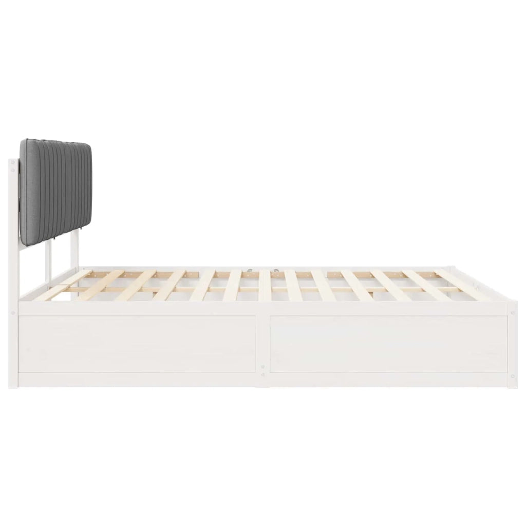 Letto con Testiera Rivestita Grigio chiaro 180 x 200 cm