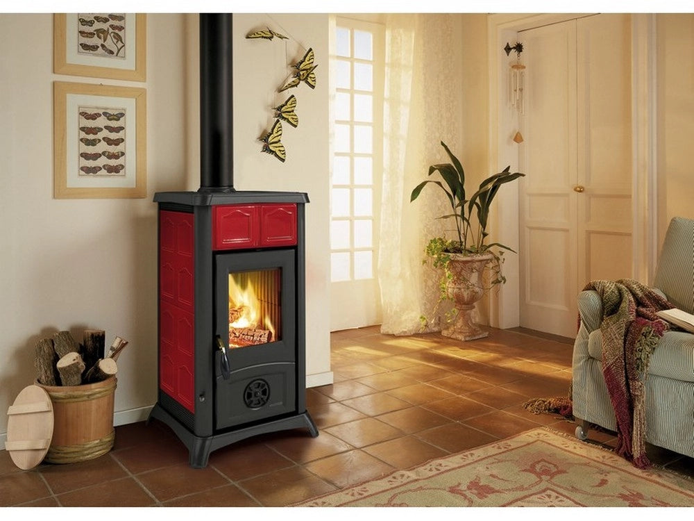 1pz la nordica stufa a legna gemma col. elegance bordeaux cod:ferx.vit49541