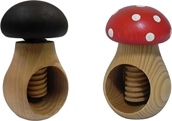 Set di Note di Legno Scuro e Funghi di Legno Scuro realizzato in legno di betulla naturale - PAVIMENTO ESTREMAMENTE SOLIDO Funghi di Legno