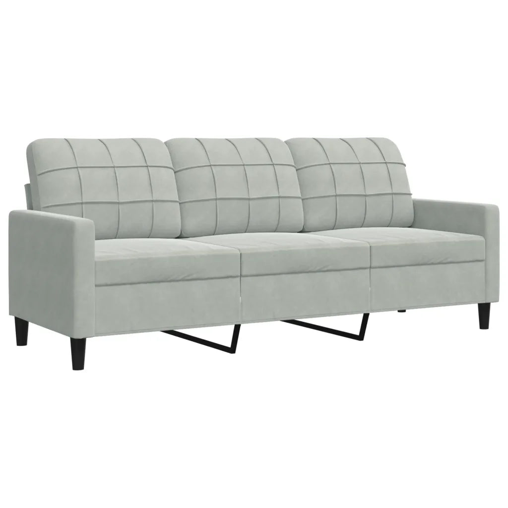 Set di Divani 3 pz con Cuscini Grigio Chiaro in Velluto 3278351