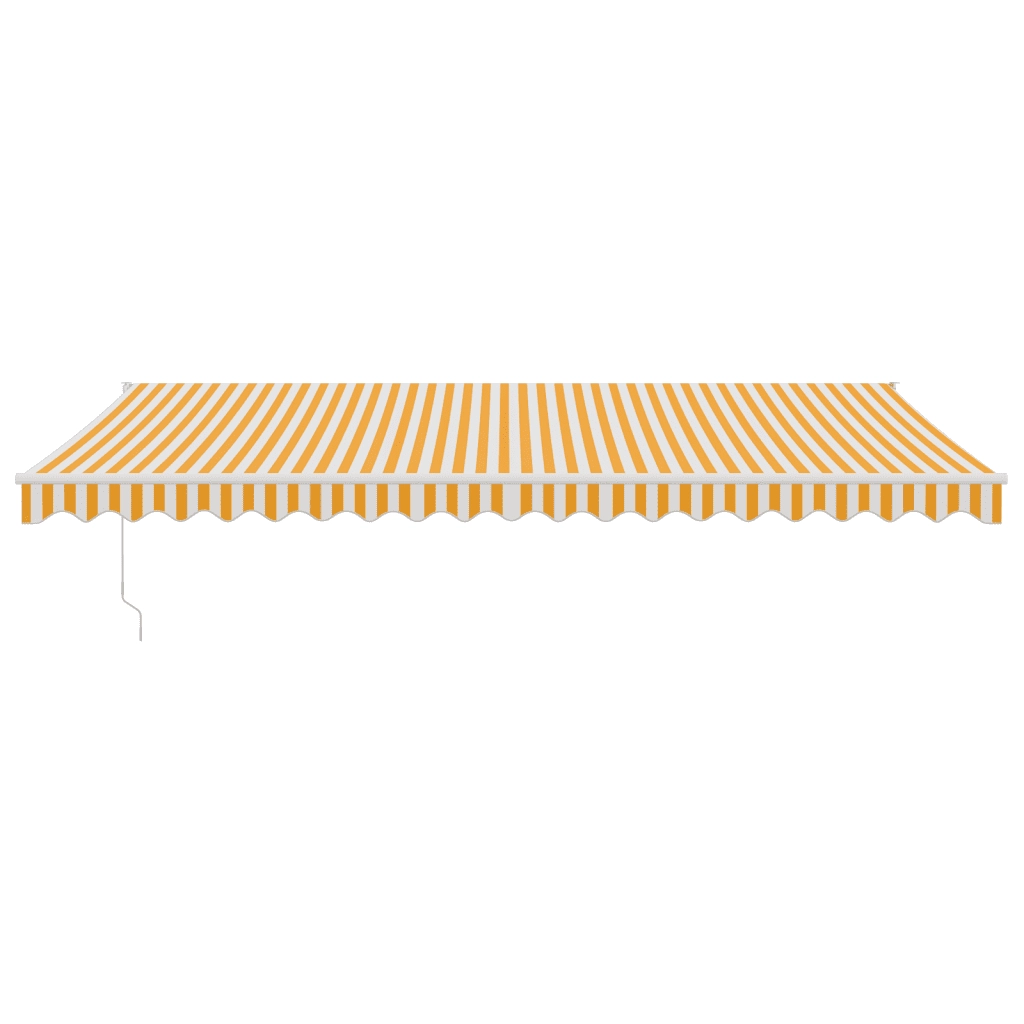 Tenda Sole Retrattile Gialla e Bianca 5x3 m Tessuto e Alluminio 3154435