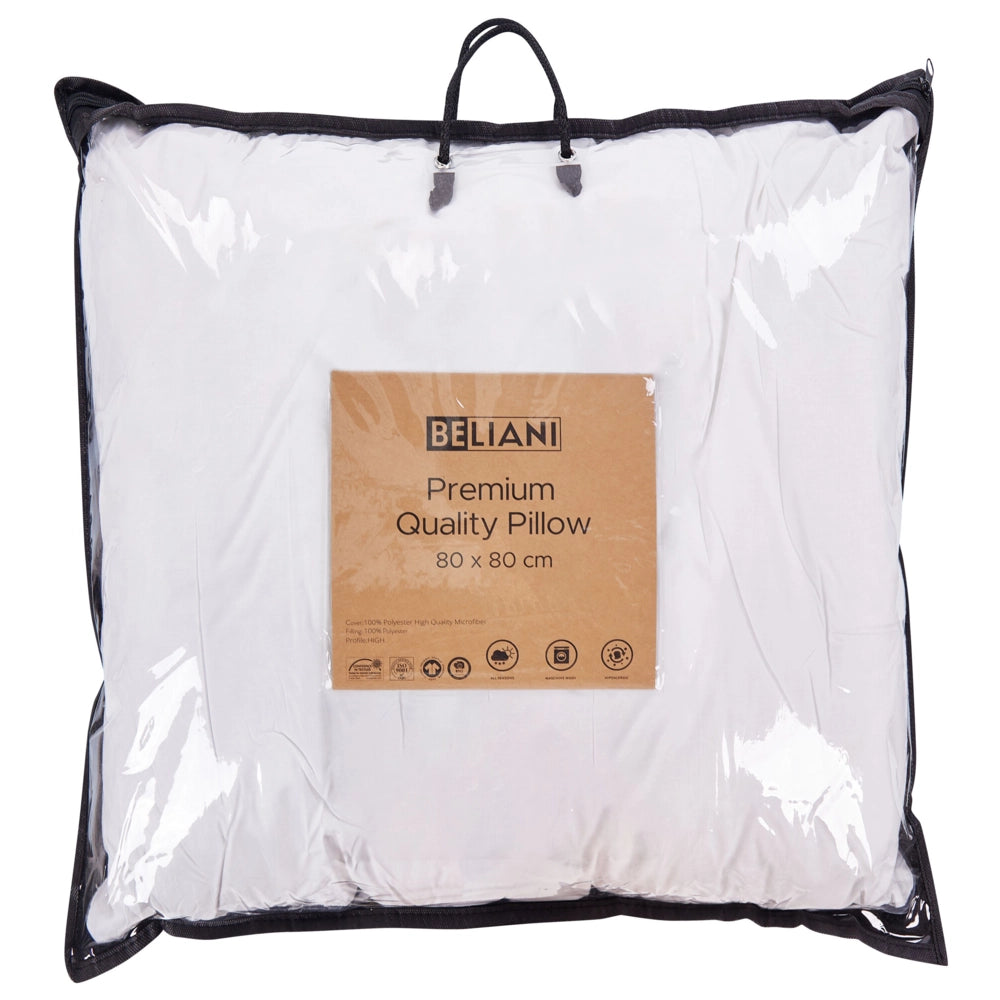 Guanciale morbido in cotone di japara bianco 80 x 80 cm design tradizionale guanciale per dormire