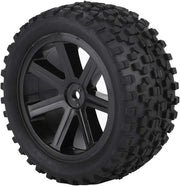 Truck RC 1/10 con Pneumatici in Gomma a Cinghia, Alloie in Alluminio e Ruote Quadrata, 4 pezzi (Nero)