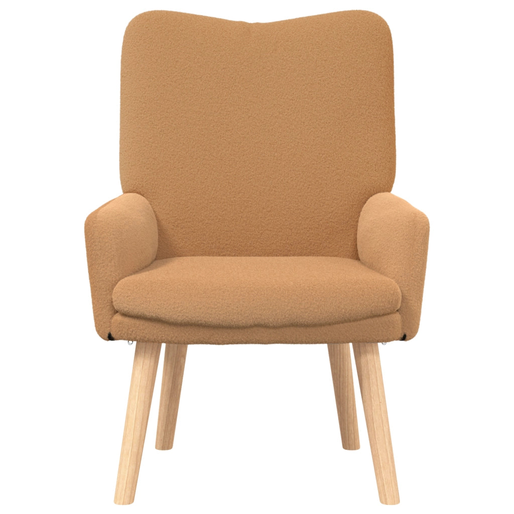 Poltrona Rilassante Beige in Tessuto Curly Simile Lana
