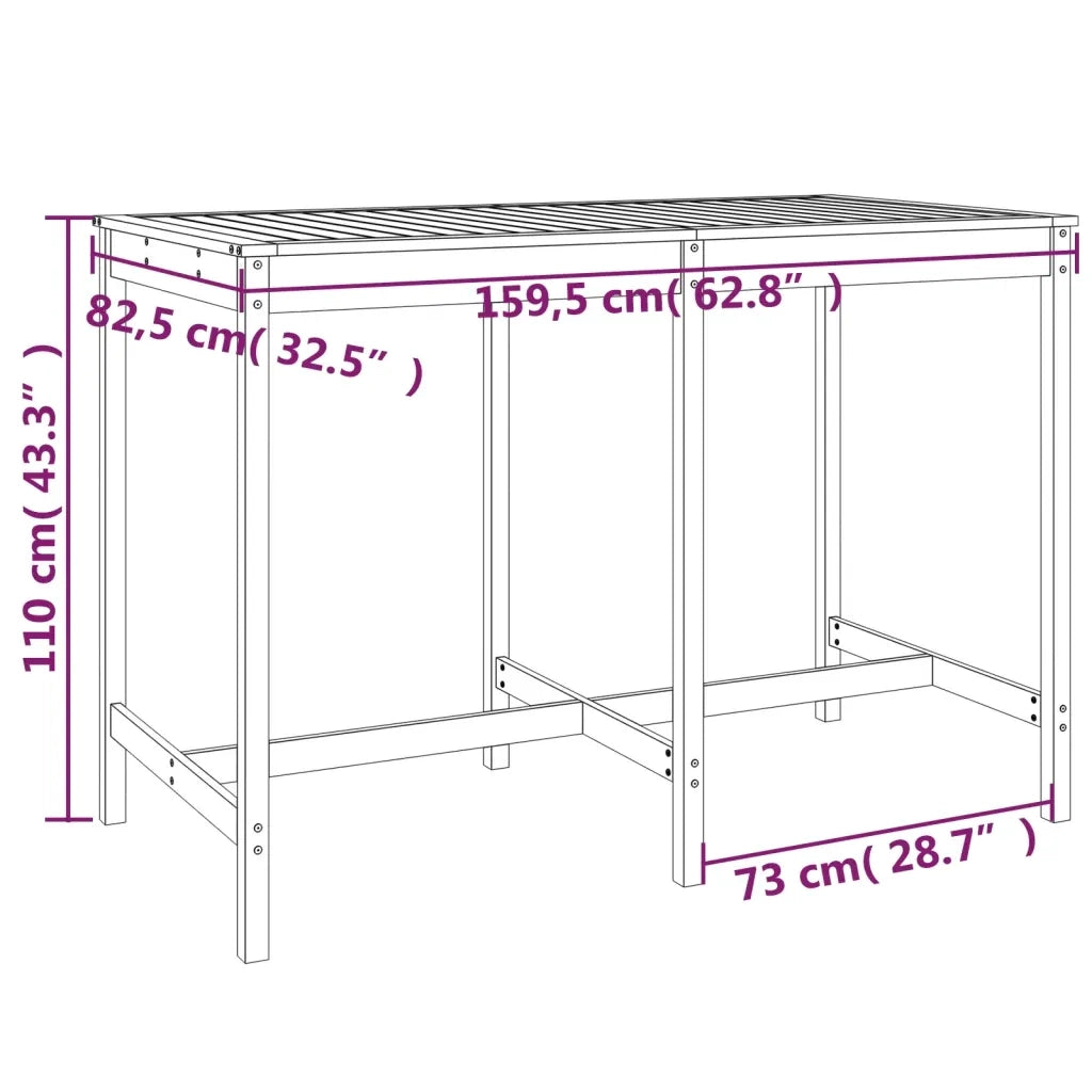 Set Bar da Giardino 7 pz ambra in Legno Massello di Pino 3157754
