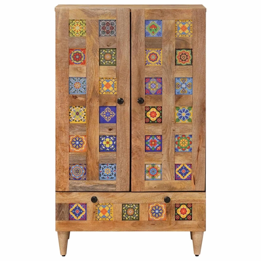Credenza Naturale 60 x 33,5 x 100 cm Legno di mango massello