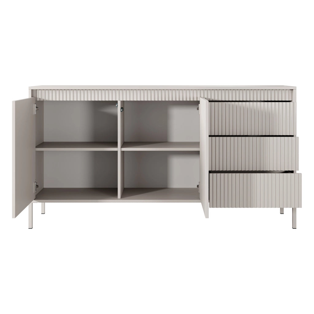 Madia Hatomo, Credenza 3 Cassetti, 154x40x81h cm Beige