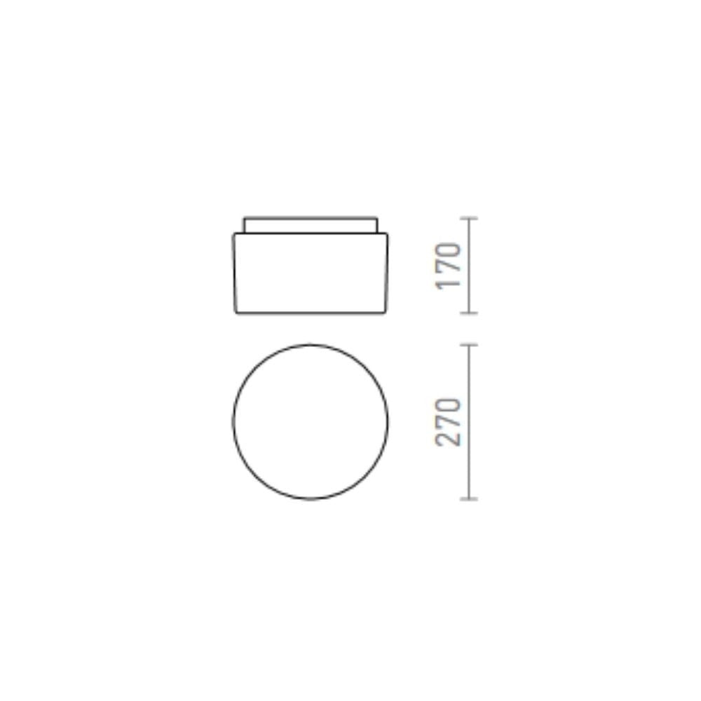 Plafoniera ARANA R 27 da soffitto  vetro opalino/cromo 230V E27 20W IP44
