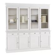 Cristalliera classica in legno 4 porte bianco sporco 203x42x203 - Mobili 2G