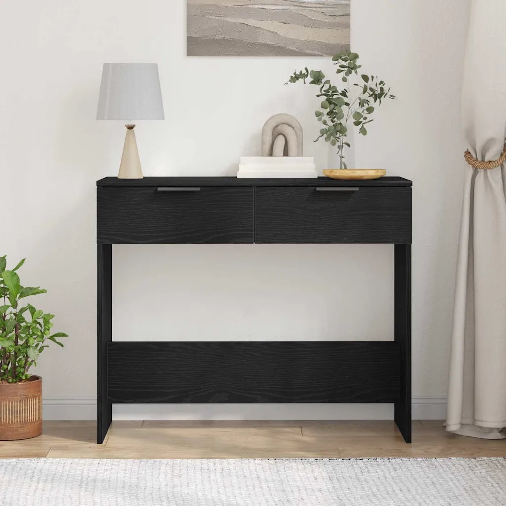 Tavolo consolle Rovere Nero 30 x 36 x 75 cm Legno multistrato 862769