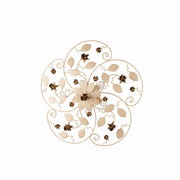 Plafoniera Shabby Chic Bella Metallo Avorio Oro 5 Luci E14