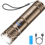 Zaklamp mini LED 2000 lumen - Lampadina portatile con 5 modalità di illuminazione per uso esterno e emergenze
