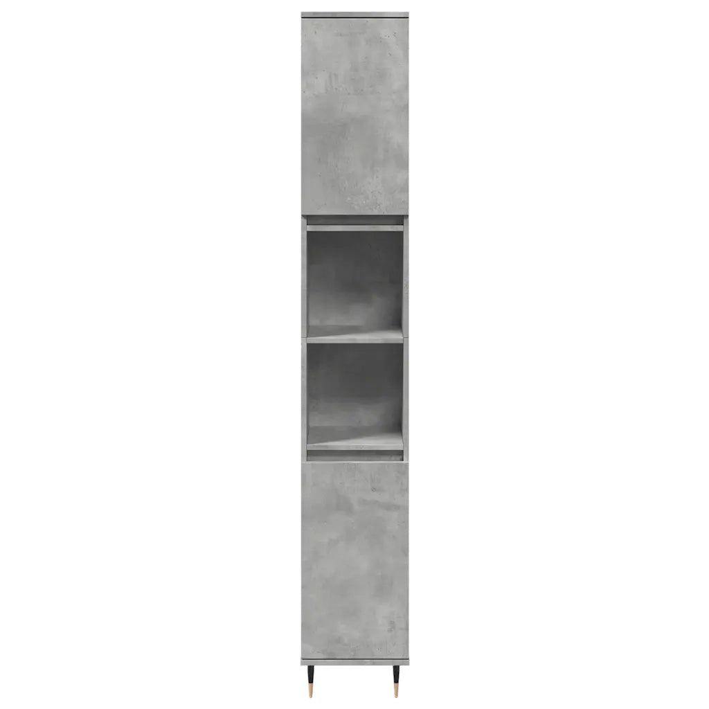 Armadietto Bagno Grigio Cemento 30x30x190 cm Legno Multistrato 857195