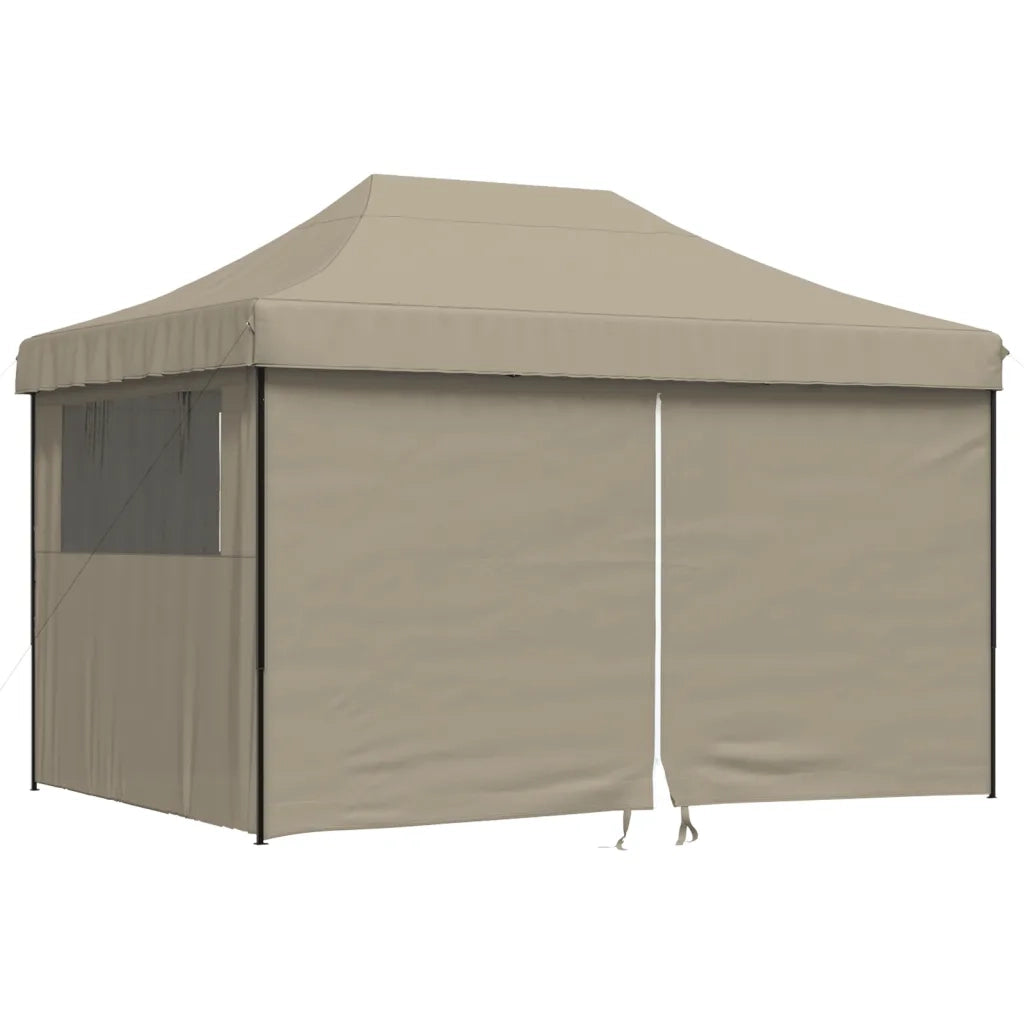 Tendone per Feste Pieghevole Pop-Up con 4 Pareti Tortora 4005026