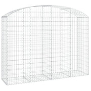 Cesto gabbione recinzione a gabbia muro di contenimento ad arco 200 x 50 x 140/160 cm ferro zincato argento 02_0040025